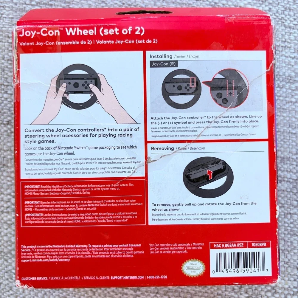 New in Box Nintendo Switch Joycon Wheel Set of 2 Gaming Accessories